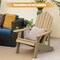 Costway Patio HIPS Adirondack Chair with Cup Holder Weather Resistant Outdoor 380 LBS Black/Teak/Green/Navy/Red/Gray/White/Yellow